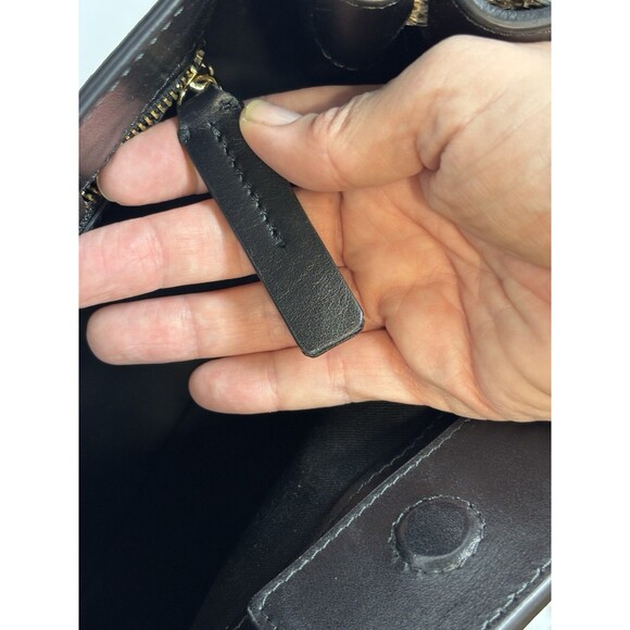 Bruno Magli 1936 Snake Embossed Satchel Bag Leather Top Handle Cream Brown - Picture 12 of 14